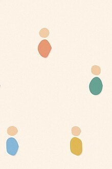 Soft organic blob style illustration with rounded pastel shapes for the activity 'Active Songs: music, movement, and the genuinely tricky art of freezing on cue'