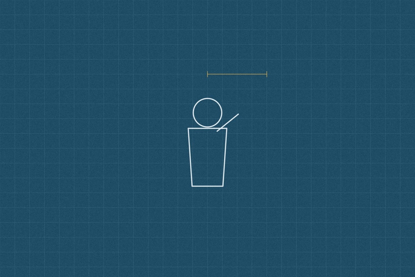 Blueprint style line diagram on a dark grid background for the maths activity 'Angles on the Body: understanding degrees before you ever pick up a protractor'