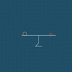 Blueprint style line diagram on a dark grid background for the science experiment 'The Balance Beam: feeling how a lever actually works'