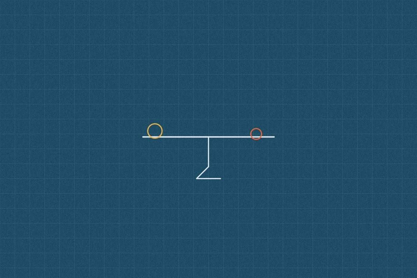 Blueprint style line diagram on a dark grid background for the science experiment 'The Balance Beam: feeling how a lever actually works'