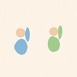Soft organic blob style illustration with rounded pastel shapes for the activity 'Be Silly: explicit permission to still be a kid sometimes'