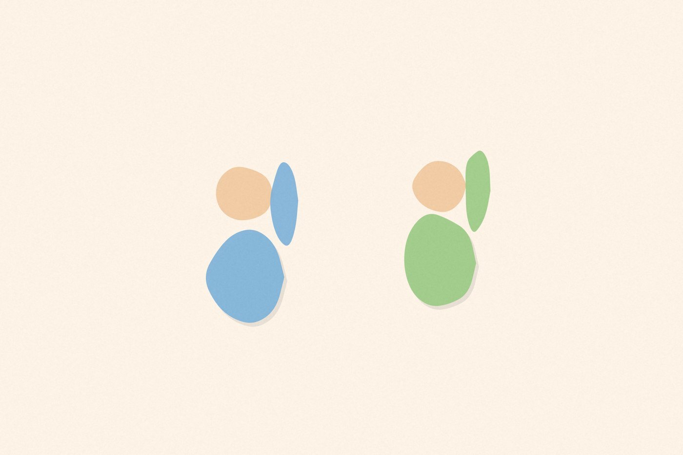 Soft organic blob style illustration with rounded pastel shapes for the activity 'Be Silly: explicit permission to still be a kid sometimes'