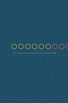 Blueprint style line diagram on a dark grid background for the maths activity 'The Bead Split: a hands on way to build addition and subtraction'