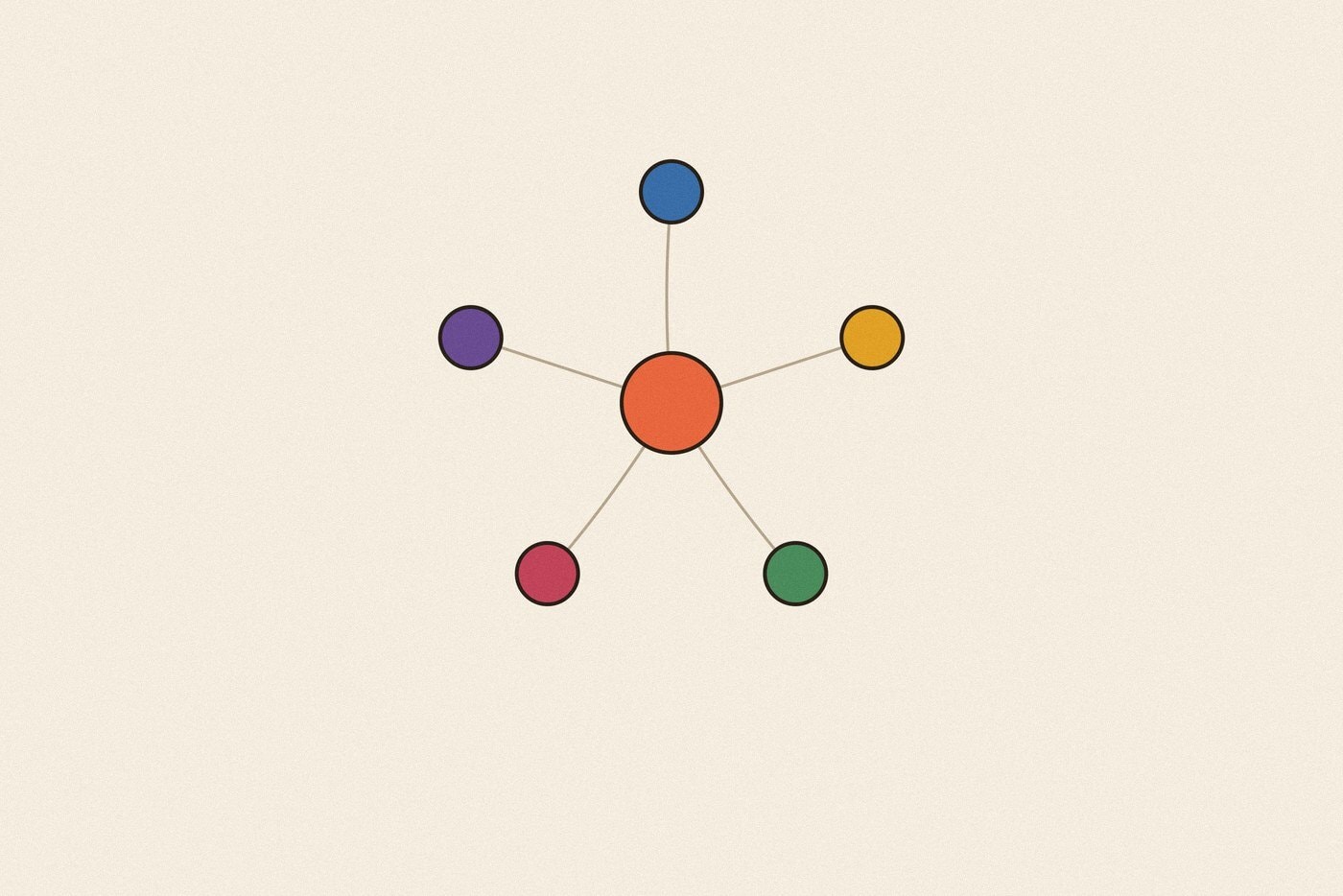 Connected node network diagram illustration for the activity 'Catch the Ball!: turning name learning into something fast and physical'