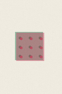 Duotone risograph-style illustration of a figure beside a calendar grid of small dots, representing time and waiting