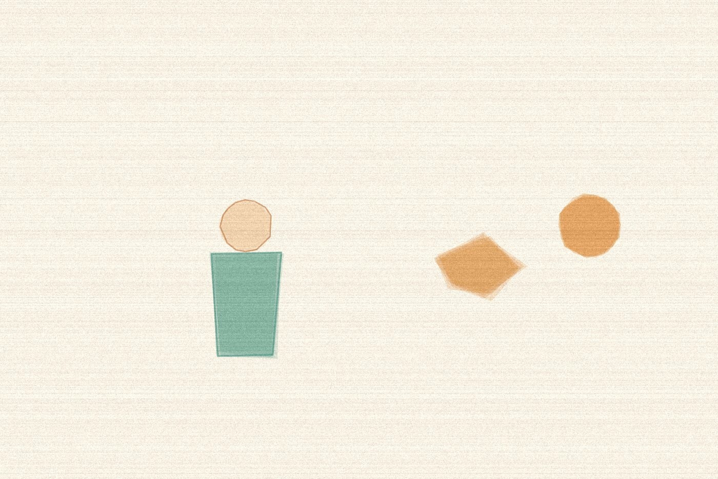 Crayon and wax texture style illustration for the early childhood activity 'Clay Hands: a simple, sensory modelling activity for any age', with soft layered colour and a hand drawn feel