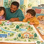 Family creating a privacy-conscious map of useful community services