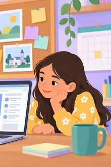 Parent and children checking the source and date of a local news claim