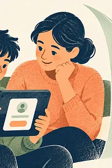 Teen showing a caregiver an online request involving gift cards and game currency