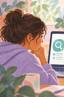 Teen and caregiver checking the source and evidence behind an online health claim