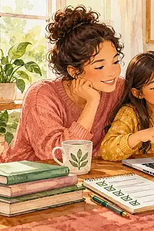 Family researching a cause before making a carefully checked donation