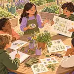 Children rotate leadership roles while planning a group project