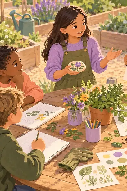 Children rotate leadership roles while planning a group project