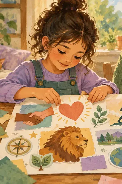 A child considers role models for their kindness, courage and creativity