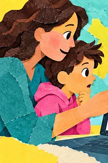 A parent and child examine hidden advertising and in-game purchase pressure