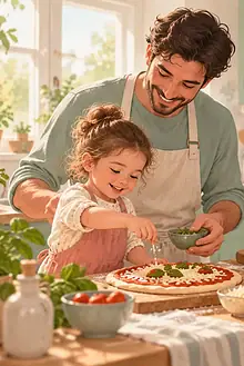 Two co-parents confidently caring for their child in separate routines