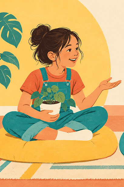 Two children discussing different ideas while listening to each other