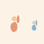Soft organic blob style illustration with rounded pastel shapes for the activity 'Finger Plays and Songs: building coordination and memory one verse at a time'
