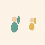 Soft organic blob style illustration with rounded pastel shapes for the activity 'Follow the Leader: a simple imitation game that tests memory and self control'