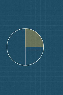 Blueprint style line diagram on a dark grid background for the maths activity 'The Fraction Pie: making a part of a whole something a child can see'