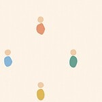 Soft organic blob style illustration with rounded pastel shapes for the activity 'Freeze Dance: a party game staple that doubles as self control practice'