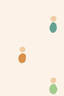 Soft organic blob style illustration with rounded pastel shapes for the activity 'Get Moving: from organized sport to a bike ride with no destination'
