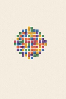 Mosaic tile style illustration made of small colourful squares for the topic 'The Growing List: a memory game that gets harder, and funnier, each round'