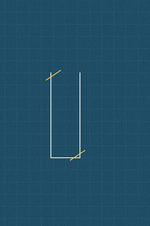 Blueprint style line diagram on a dark grid background for the science experiment 'The Homemade Periscope: building a working optical tool from a cardboard tube'