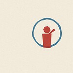 Ink stamp style illustration for the family activity 'Knowing Your Rights: introducing children to the Convention on the Rights of the Child', bold solid shapes with a ghost double impression on textured paper