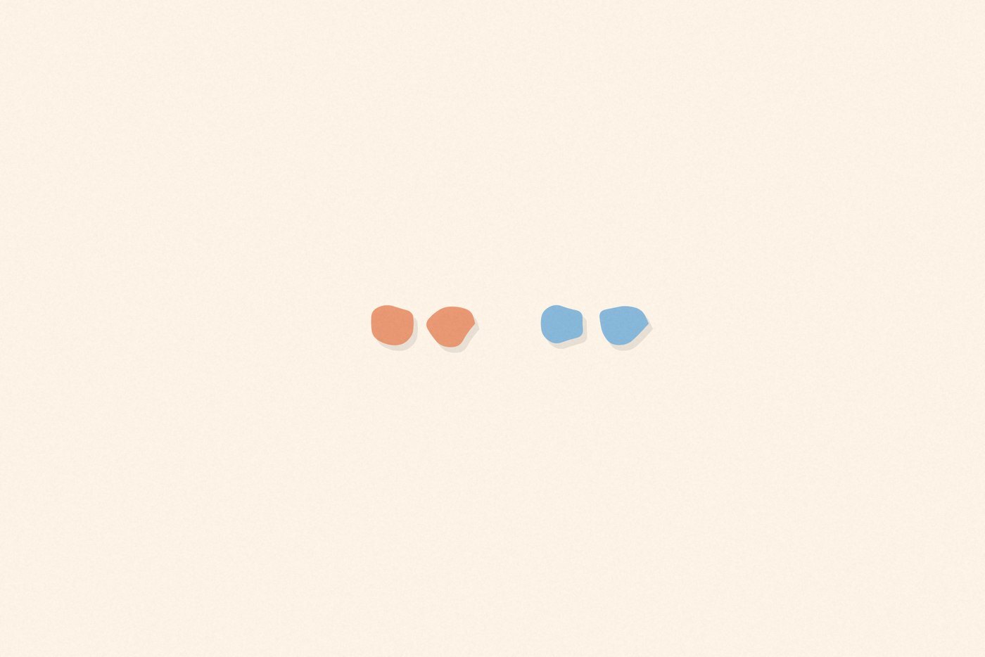 Soft organic blob style illustration with rounded pastel shapes for the activity 'Matching and Sorting Games: an early, everyday form of logical thinking'