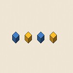 Isometric toy block style illustration with dimensional shading for the activity 'The Maze Walk: building trust through precise, patient communication'