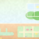 Illustration of a child lying on the floor with arms stretched out to measure with string and shoes, beside a toy road map rug