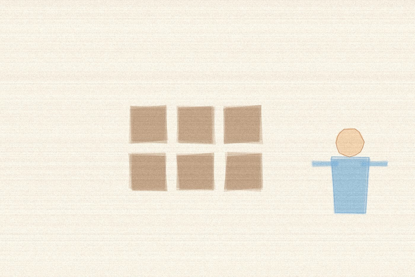Crayon and wax texture style illustration for the early childhood activity 'The Memory Match: the classic concentration card game', with soft layered colour and a hand drawn feel