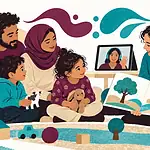 Multilingual family sharing books and toys with a speech-language clinician and a video interpreter