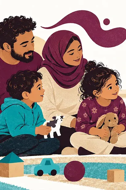 Multilingual family sharing books and toys with a speech-language clinician and a video interpreter