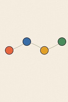 Connected node network diagram illustration for the activity 'The Name and Fact Chain: turning introductions into a genuinely memorable game'