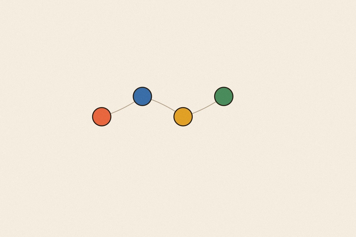 Connected node network diagram illustration for the activity 'The Name and Fact Chain: turning introductions into a genuinely memorable game'