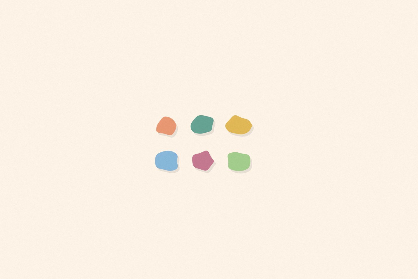 Soft organic blob style illustration with rounded pastel shapes for the activity 'Opposites Bingo: a familiar matching game with a genuinely trickier twist'