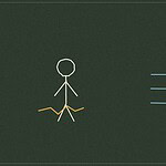 Chalkboard-style line drawing of a child figure with a wobbly, hand-drawn signature beside them, representing an identity and perseverance activity