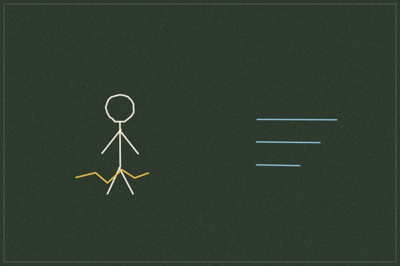 Chalkboard-style line drawing of a child figure with a wobbly, hand-drawn signature beside them, representing an identity and perseverance activity