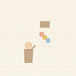 Crayon and wax texture style illustration for the early childhood activity 'The Reaching Game: a first cause-and-effect activity for babies', with soft layered colour and a hand drawn feel