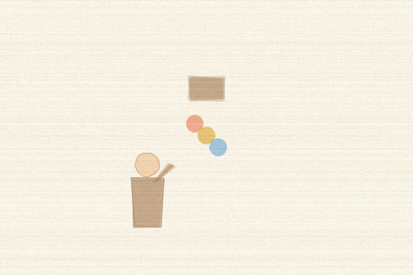 Crayon and wax texture style illustration for the early childhood activity 'The Reaching Game: a first cause-and-effect activity for babies', with soft layered colour and a hand drawn feel
