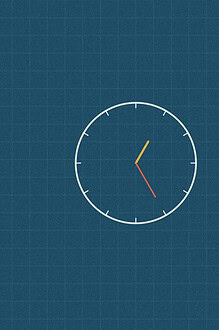 Blueprint style line diagram on a dark grid background for the maths activity 'Reading the Clock: a step by step way to teach telling time'
