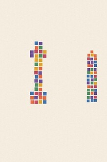 Mosaic tile style illustration made of small colourful squares for the topic 'Real Fight or Bullying? A genuine way to tell the two apart'