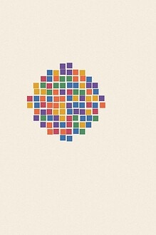 Mosaic tile style illustration made of small colourful squares for the topic 'The Safe Surface Challenge: a hands on test of real teamwork'
