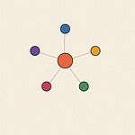 Connected node network diagram illustration for the activity 'Shout, Whisper, Sing: a circle game that gets sillier with every round'