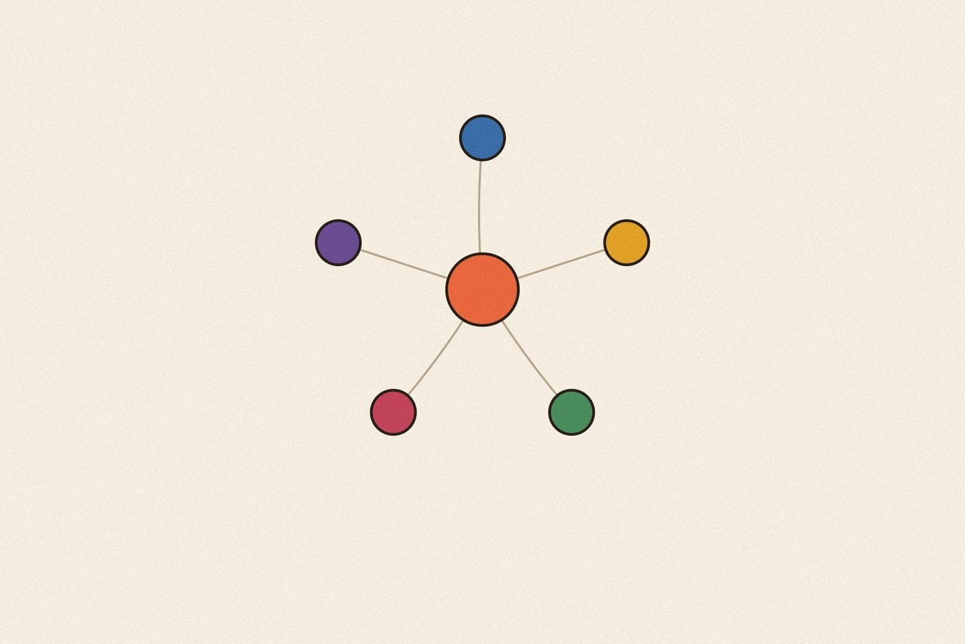 Connected node network diagram illustration for the activity 'Shout, Whisper, Sing: a circle game that gets sillier with every round'