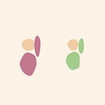 Soft organic blob style illustration with rounded pastel shapes for the activity 'Simon Says: a classic test of listening and self control'