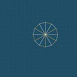 Blueprint style line diagram on a dark grid background for the maths activity 'Slice the Circle: a hands on reason the circle area formula actually works'
