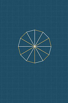 Blueprint style line diagram on a dark grid background for the maths activity 'Slice the Circle: a hands on reason the circle area formula actually works'